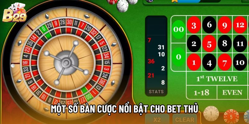 Một số bàn cược nổi bật cho bet thủ